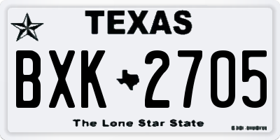 TX license plate BXK2705