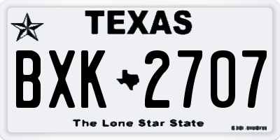 TX license plate BXK2707