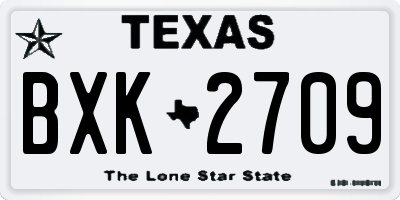 TX license plate BXK2709