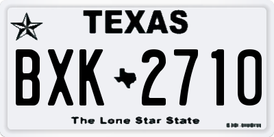 TX license plate BXK2710