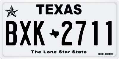 TX license plate BXK2711