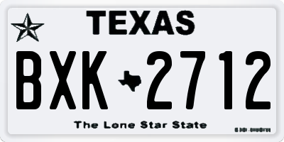 TX license plate BXK2712