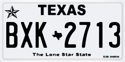 TX license plate BXK2713