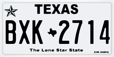 TX license plate BXK2714