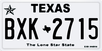 TX license plate BXK2715