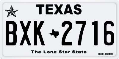 TX license plate BXK2716