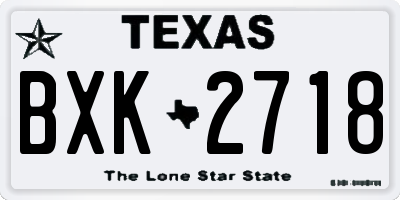 TX license plate BXK2718
