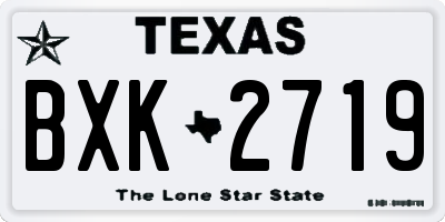 TX license plate BXK2719