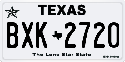 TX license plate BXK2720