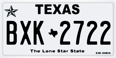 TX license plate BXK2722