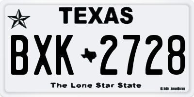 TX license plate BXK2728