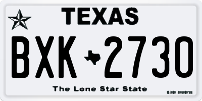 TX license plate BXK2730