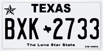 TX license plate BXK2733