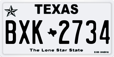 TX license plate BXK2734