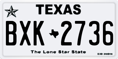 TX license plate BXK2736