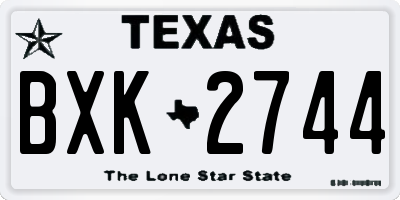 TX license plate BXK2744