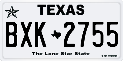 TX license plate BXK2755