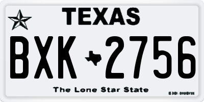 TX license plate BXK2756