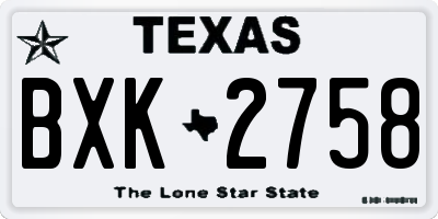 TX license plate BXK2758