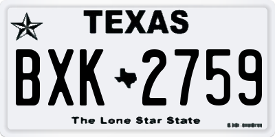TX license plate BXK2759