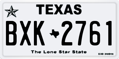 TX license plate BXK2761
