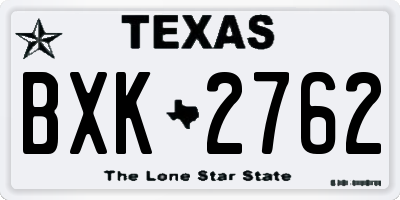 TX license plate BXK2762