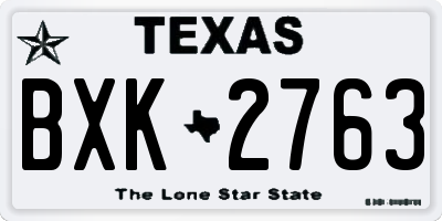 TX license plate BXK2763