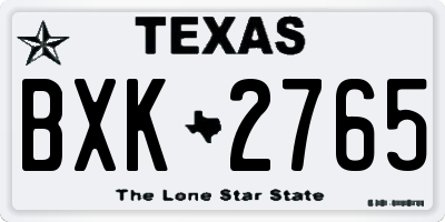TX license plate BXK2765