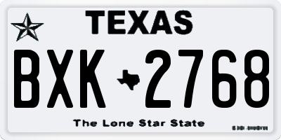 TX license plate BXK2768