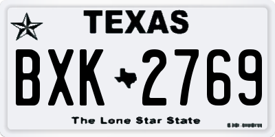 TX license plate BXK2769