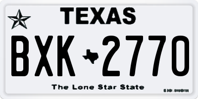 TX license plate BXK2770