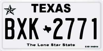 TX license plate BXK2771