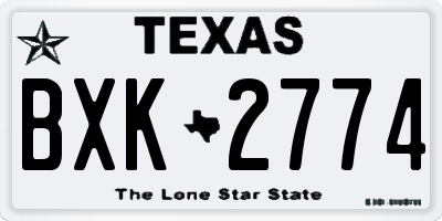 TX license plate BXK2774