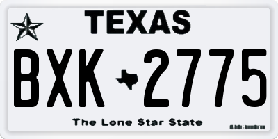 TX license plate BXK2775