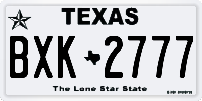 TX license plate BXK2777