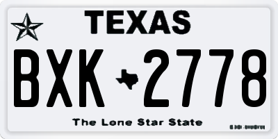 TX license plate BXK2778