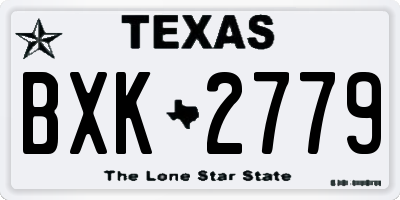 TX license plate BXK2779