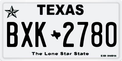 TX license plate BXK2780