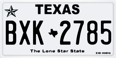 TX license plate BXK2785