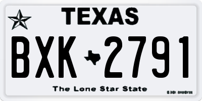 TX license plate BXK2791