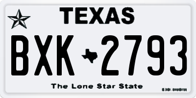 TX license plate BXK2793