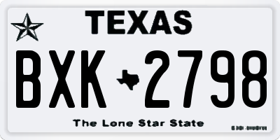 TX license plate BXK2798