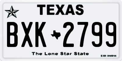TX license plate BXK2799