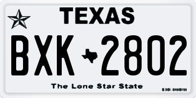 TX license plate BXK2802