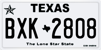TX license plate BXK2808