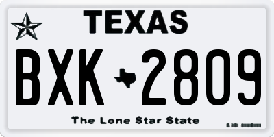 TX license plate BXK2809