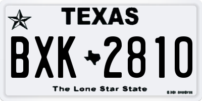 TX license plate BXK2810