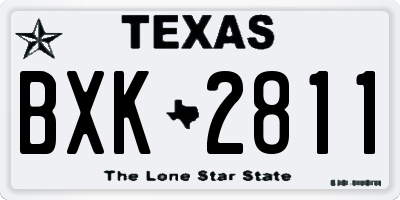 TX license plate BXK2811