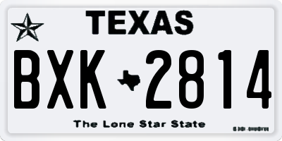 TX license plate BXK2814