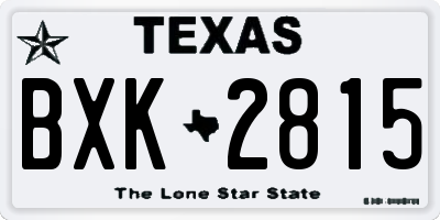 TX license plate BXK2815
